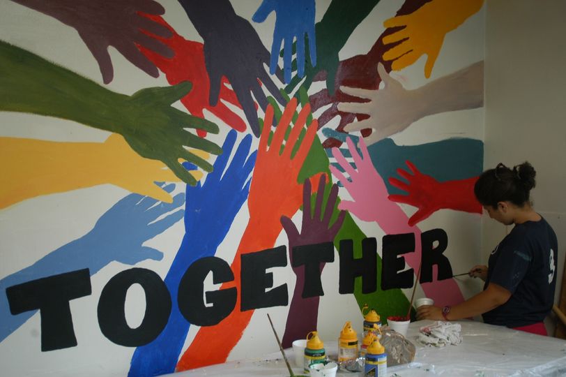 student mural painting